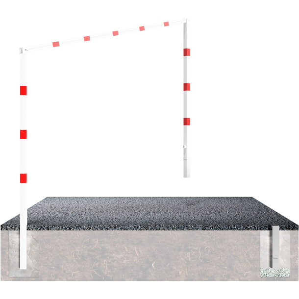 Height restriction barriers | stationary | fixed, 100 x 100 mm, for casting in concrete | total width: 4000 mm | clear height: approx. 2300 mm